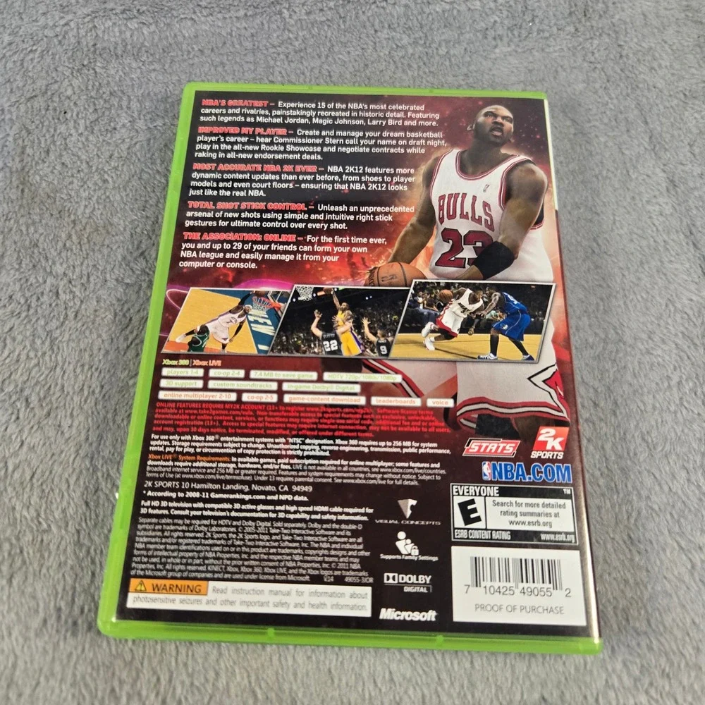 NBA 2K12 Xbox 360 Michael Jordan Cover 2K Sports Basketball Game Tested Works